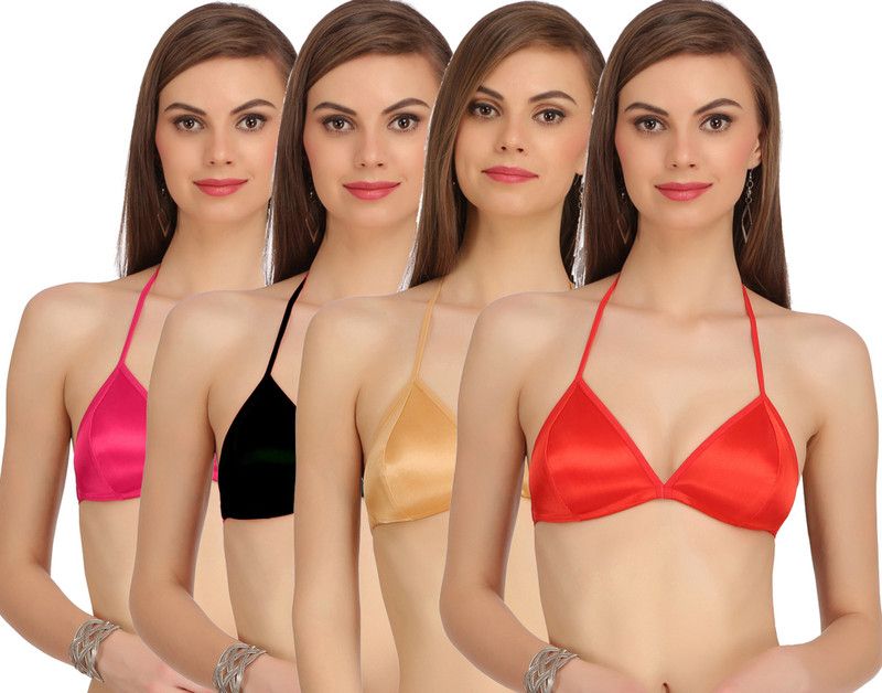 PIBU Bra Women Full Coverage Non Padded Bra  (Black, Pink, Red, Gold)