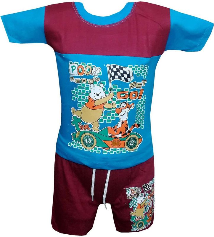 MSV VENTURE Boys Casual T-shirt Shorts  (Brown)