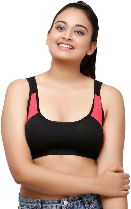 Women Full Coverage Lightly Padded Bra  (Black, Pink)