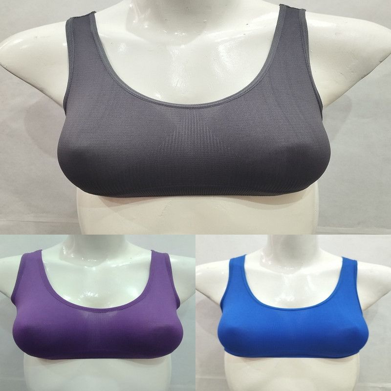 Pack of 3 Women Full Coverage Non Padded Bra  (Purple, Grey, Dark Blue)