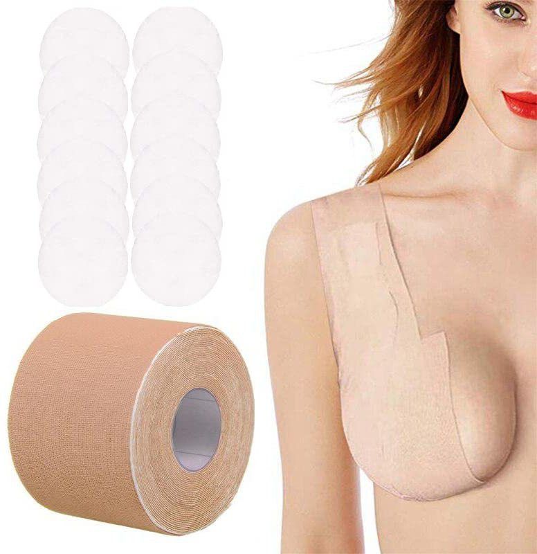 SAMRTHA Breast Lifting Tape Waterproof Bra Brooch  (Beige)