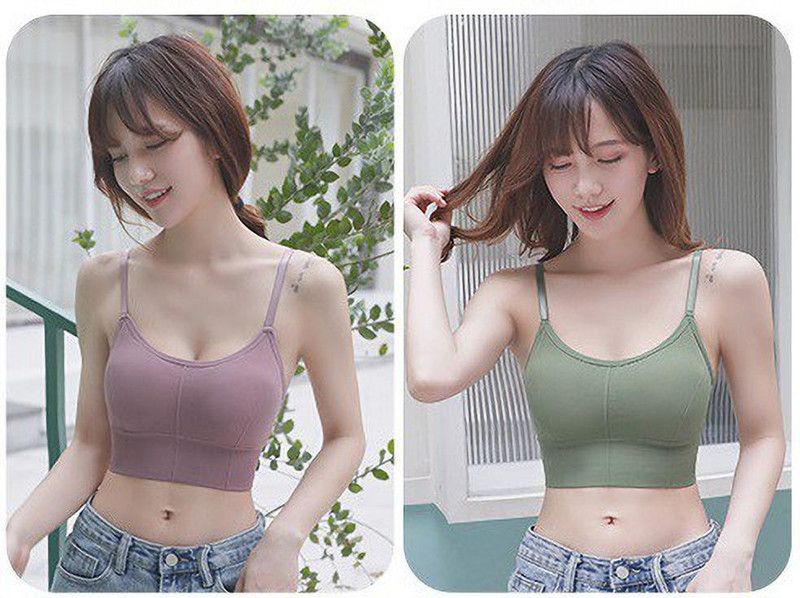 Pack of 2 Women T-Shirt Heavily Padded Bra  (Green, Purple)