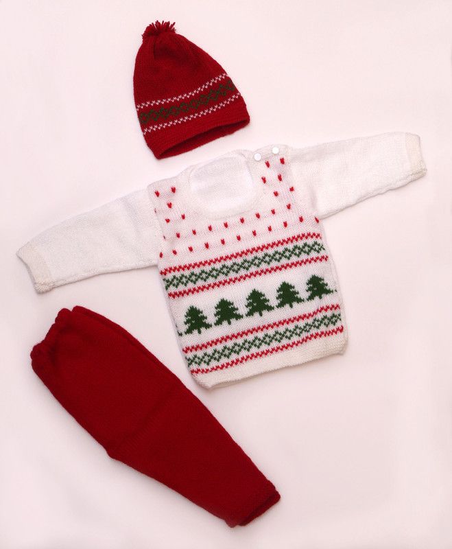 Baby Boys & Baby Girls Party(Festive) Sweater Cap, Socks  (White)