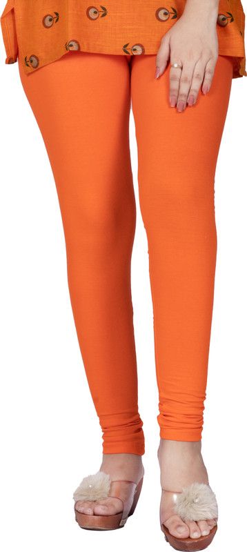UNYKI Churidar Length Ethnic Wear Legging  (Orange, Solid)