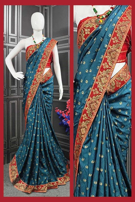 Striped Kanjivaram Pure Silk Saree  (Grey)