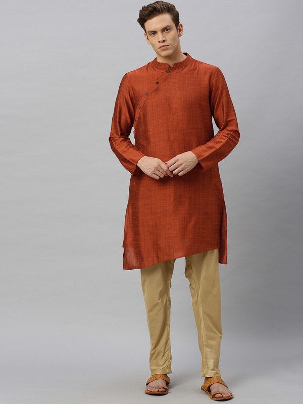 Men Viscose Rayon Kurta and Trousers Set