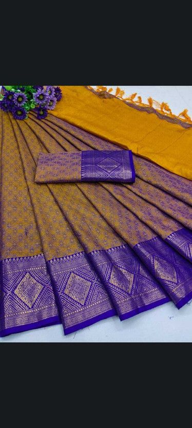 Embellished Assam Silk Cotton Silk Saree  (Multicolor)