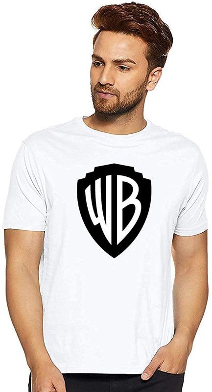 Men Graphic Print Round Neck Cotton Blend White T-Shirt