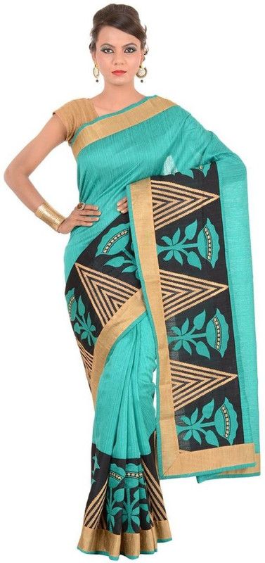 Embroidered Banarasi Handloom Silk Blend Saree  (Blue)
