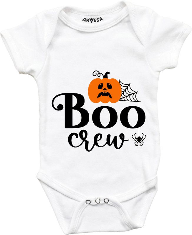 Romper For Baby Boys & Baby Girls Graphic Print Cotton Blend  (White, Pack of 1)