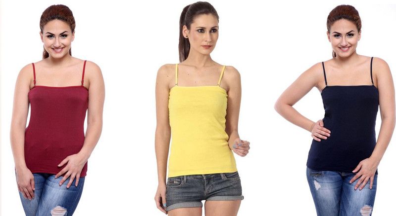 Women Maroon, Blue, Yellow Camisole