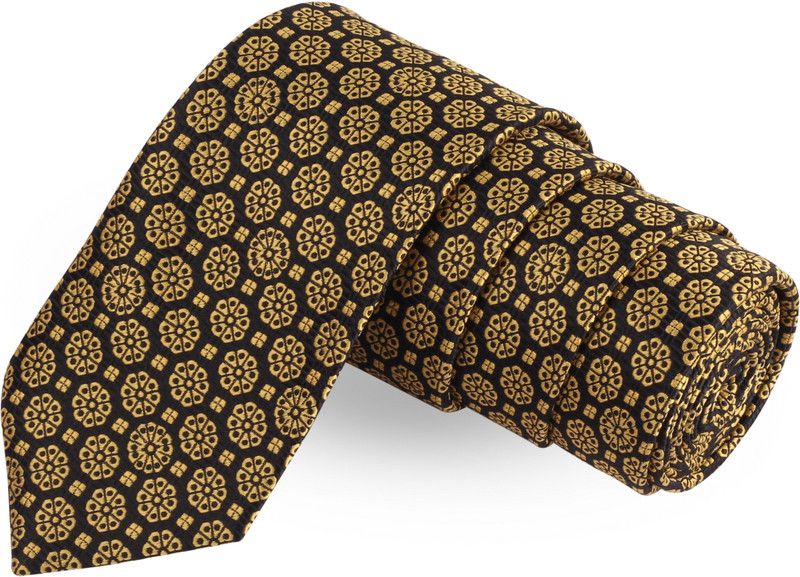 PELUCHE The Brown Flower Brown Colored Microfiber Neck Floral Print Men Tie