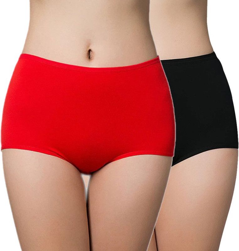 Pack of 2 Women Hipster Red, Black Panty