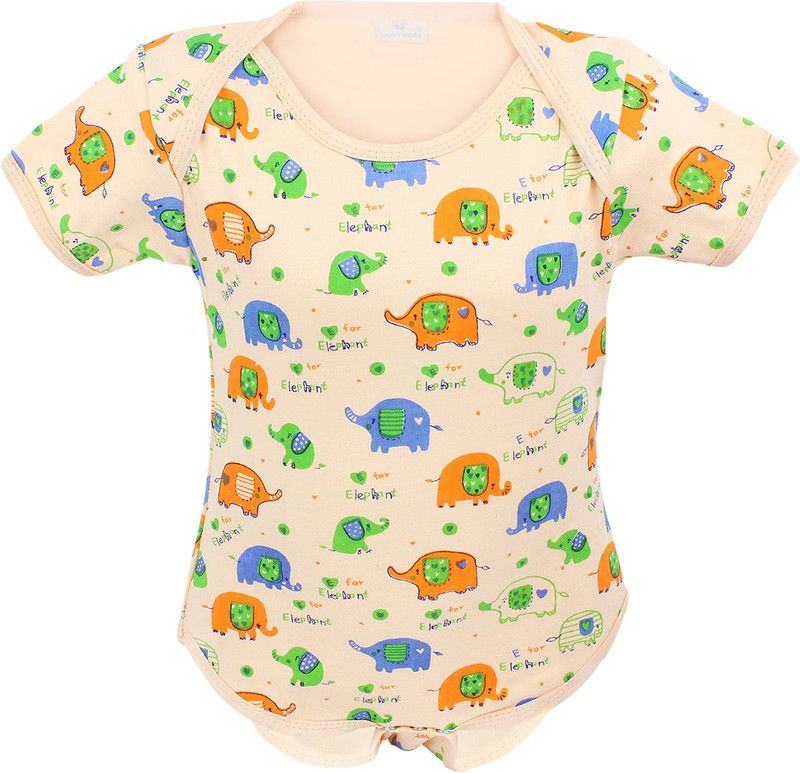Romper For Baby Boys & Baby Girls Casual Printed Pure Cotton  (Multicolor, Pack of 1)