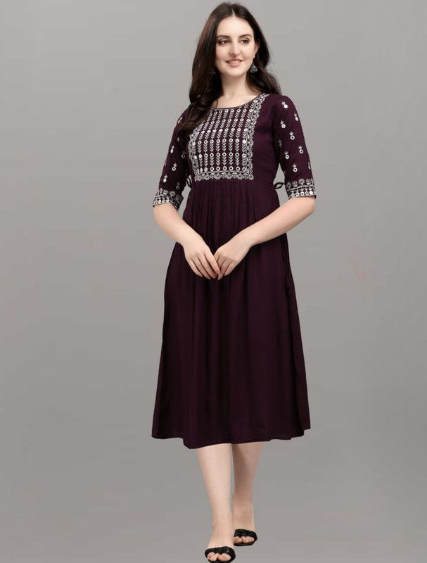 Women Ethnic Dress Purple Dress