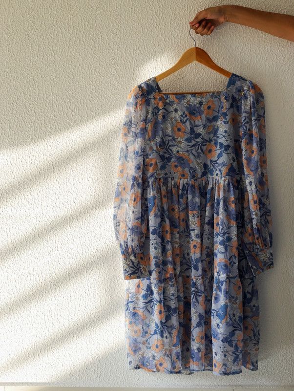 Party Regular Sleeves Floral Print Women Light Blue Top