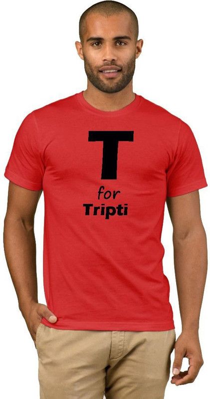Tripti College Fashion 30 Men Printed Round Neck Cotton Blend Red T-Shirt