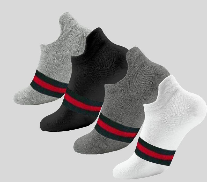 Ankle Socks For Men & Women Striped Low Cut, Ankle Length  (Pack of 4)