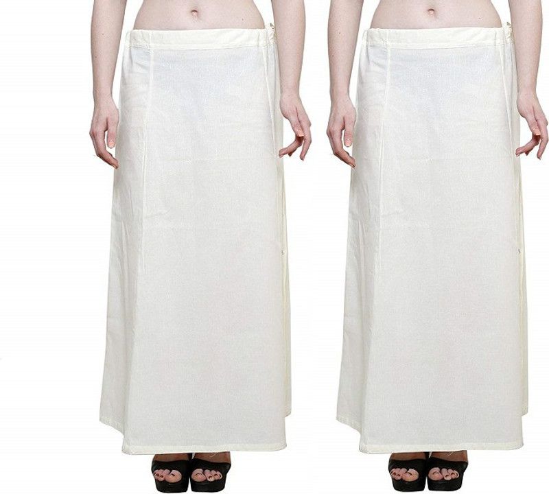 Queen Style 8 Part-Cream (Pack of 2) Pure Cotton Petticoat  (Free)