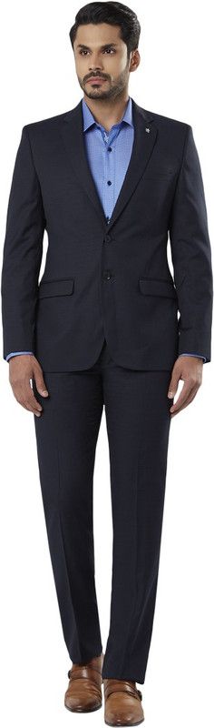 Men 2 Piece Solid Suit