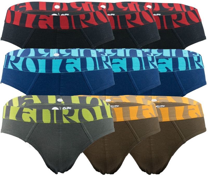Pack of 9 Solid Men Brief