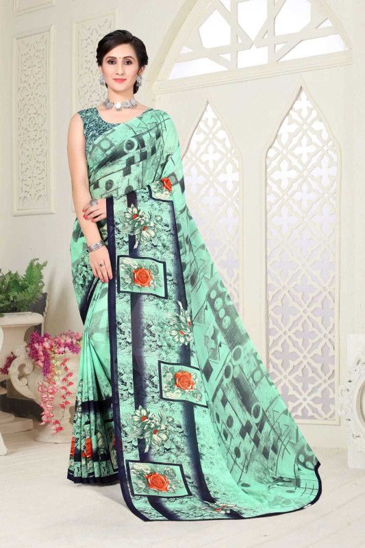Fashion Georgette Saree  (Multicolor)