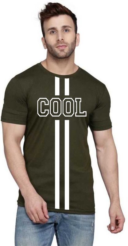 Typography Men Green T-Shirt
