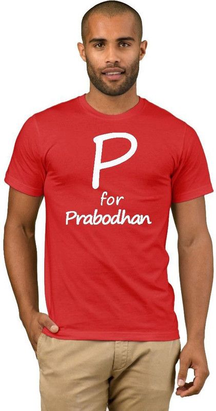 Prabodhan College Stylish 29 Men Printed Round Neck Cotton Blend Red T-Shirt