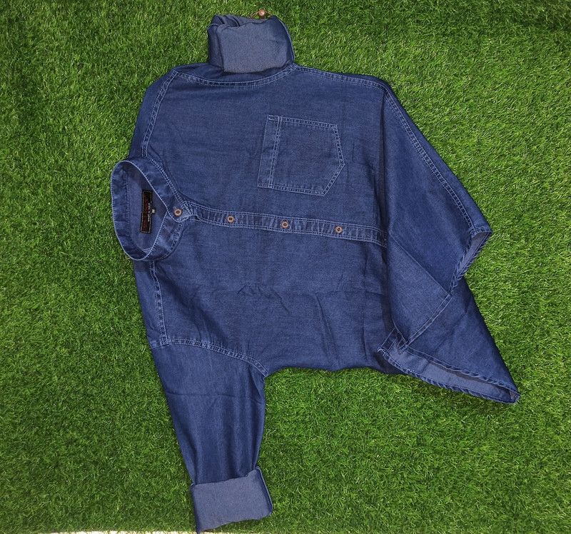 Men Washed Casual Blue Shirt