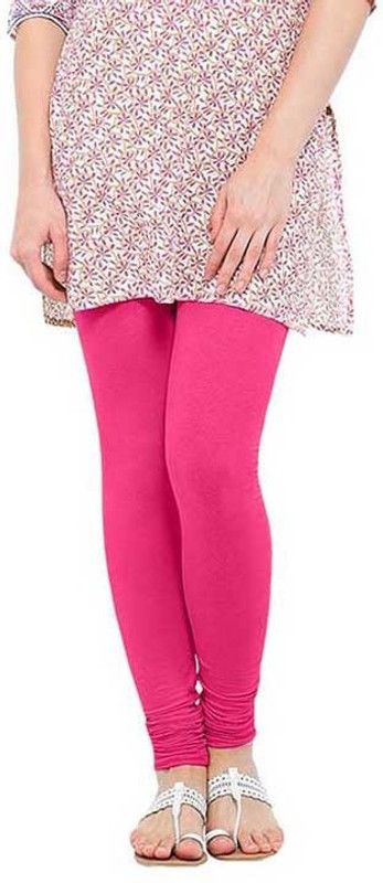 DIMPY GARMENTS Churidar Ethnic Wear Legging  (Pink, Solid)
