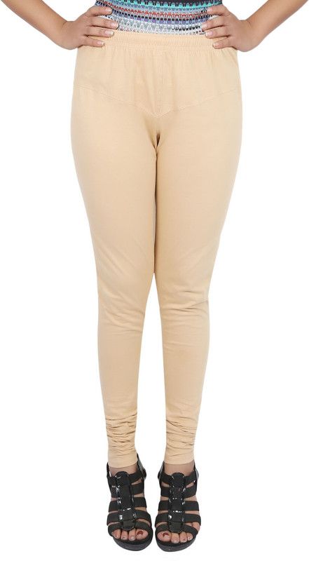 Churidar Ethnic Wear Legging  (Beige, Solid)