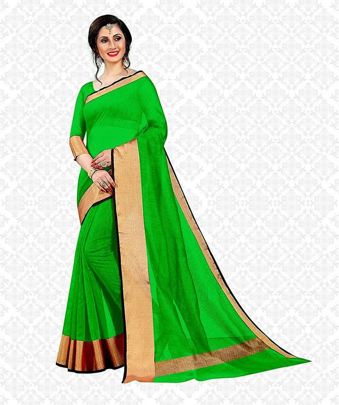 Self Design Bollywood Tussar Silk Saree  (Green)