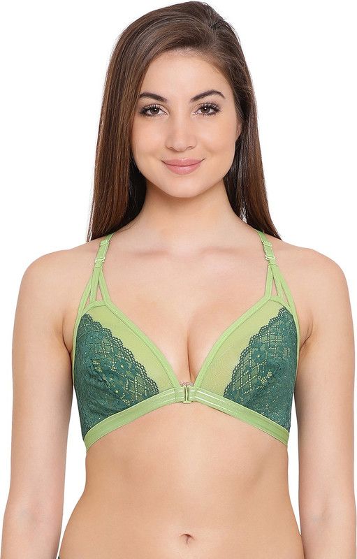 Women Bralette Non Padded Bra  (Green)