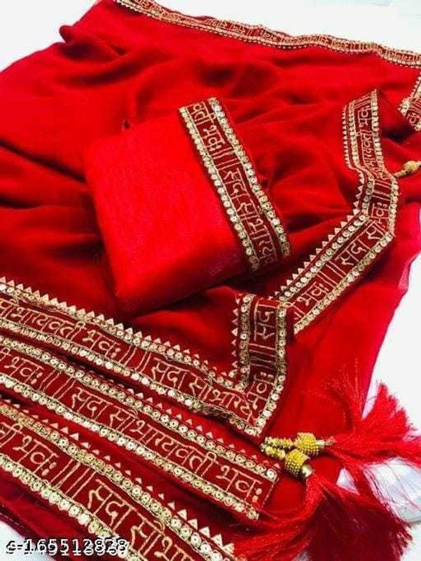 Dharmavaram Jute Silk Saree  (Red)