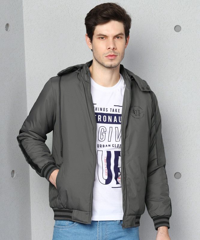 Full Sleeve Solid Men Padded Jacket
