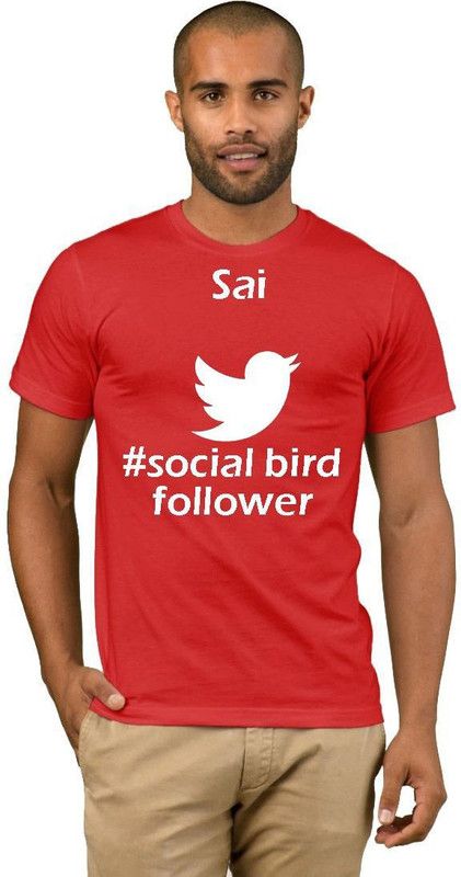 Sai Twitter Quotation Style Fashion V19 Men Printed Round Neck Cotton Blend Red, White T-Shirt