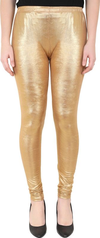 Sumayafashion Churidar Western Wear Legging  (Gold, Solid)
