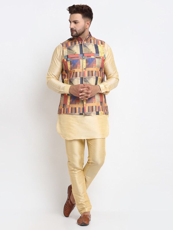 Men Kurta and Pant Set Cotton Silk