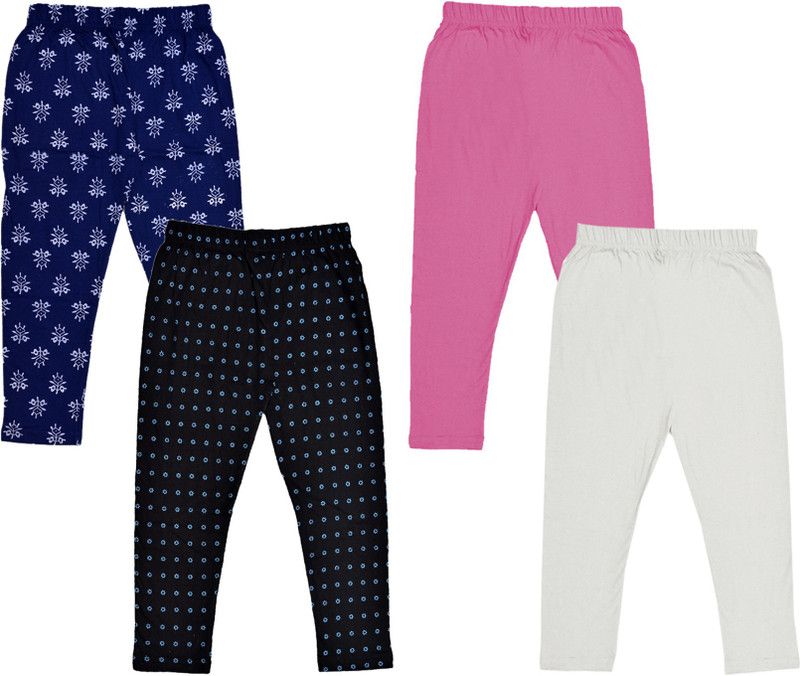 Capri For Girls Casual Printed Polycotton  (Multicolor Pack of 4)