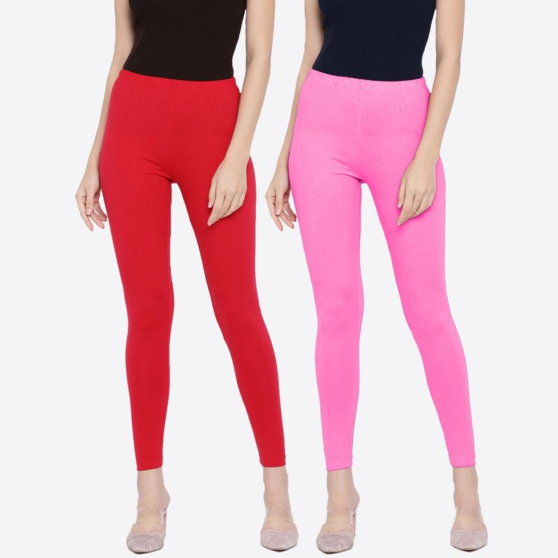 SOBER BLACK Ankle Length Western Wear Legging  (Red, Pink, Solid)