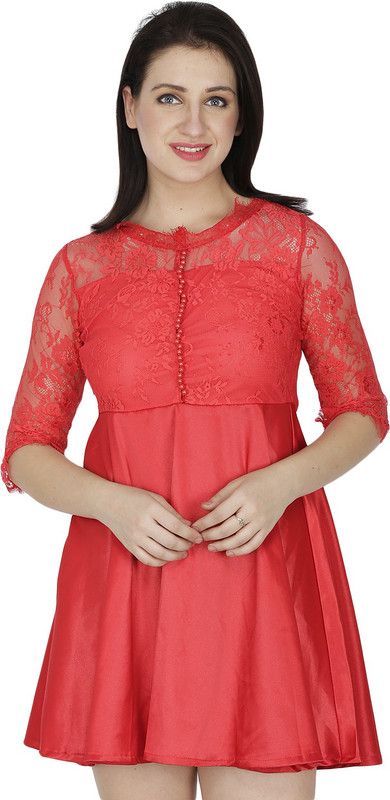 Women Gathered Red Dress