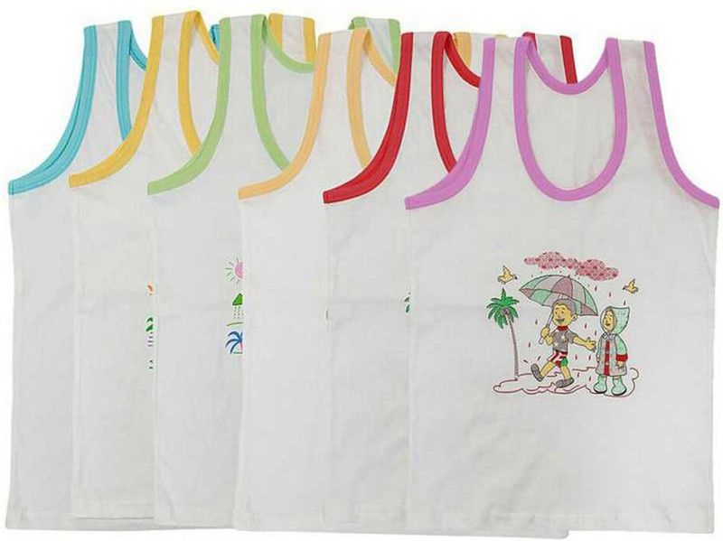 Vest For Baby Boys & Baby Girls Cotton Blend  (Multicolor, Pack of 6)