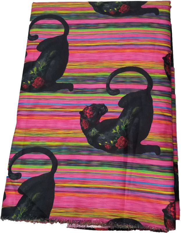 Unstitched Polyester Multi-purpose Fabric Animal Print