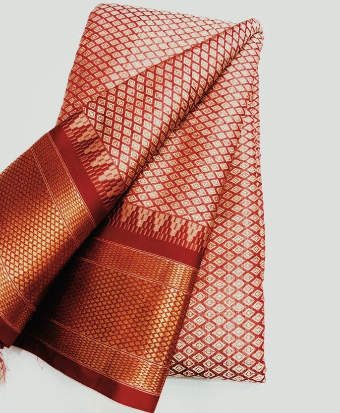 Temple Border Ikkat Cotton Silk Saree  (Mustard)