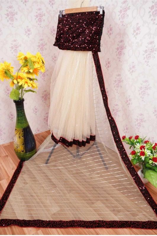 Assam Silk Net Saree  (Multicolor)