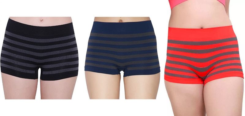 Pack of 3 Women Boy Short Black, Blue, Red Panty