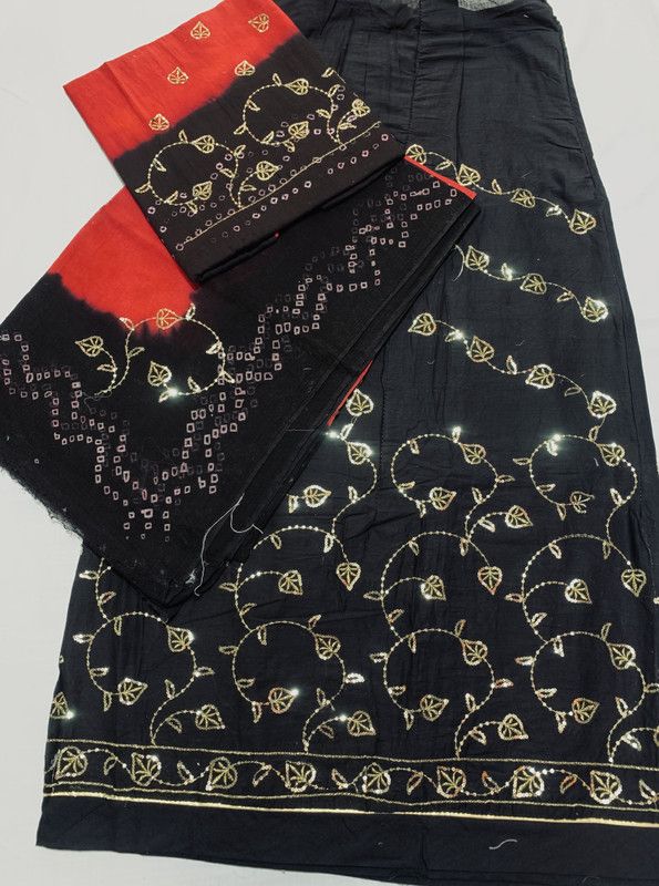 Embroidered Semi Stitched Rajasthani Poshak  (Pink, Black)