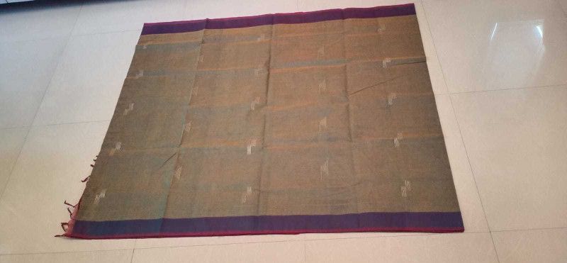 Woven Daily Wear Handloom Cotton Blend Saree  (Brown)