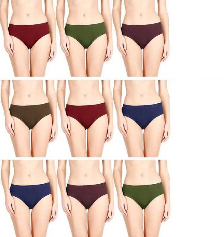 Women Hipster Multicolor Panty  (Pack of 9)