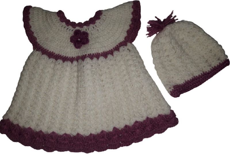 Baby Girls Casual Sweater Cap  (White)